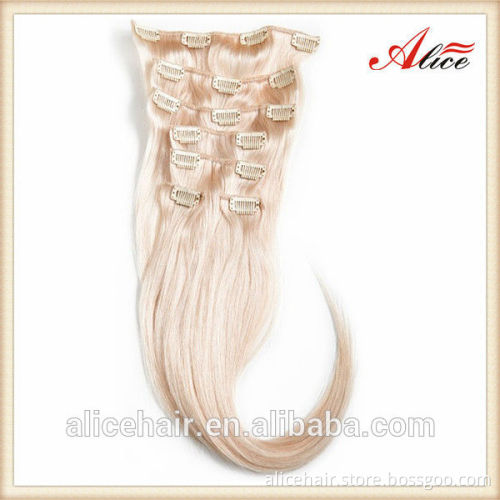 Cheap 100% human hair double drawn full head clip hair extension